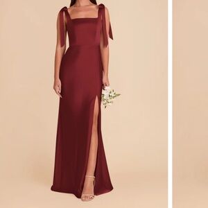 Birdy Grey Burgundy Maxi Dress with Tie Straps